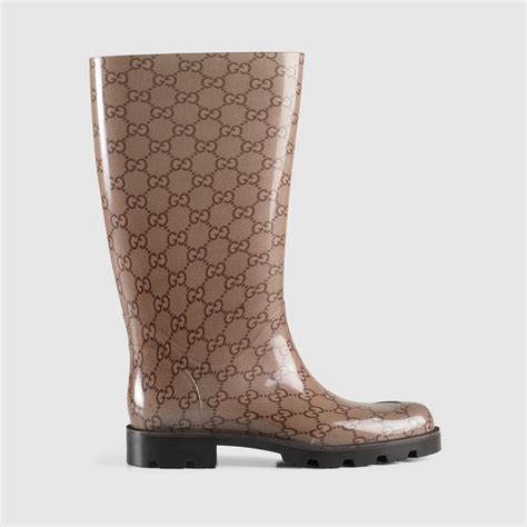 gucci flat rain boots|gucci print thigh high boots.